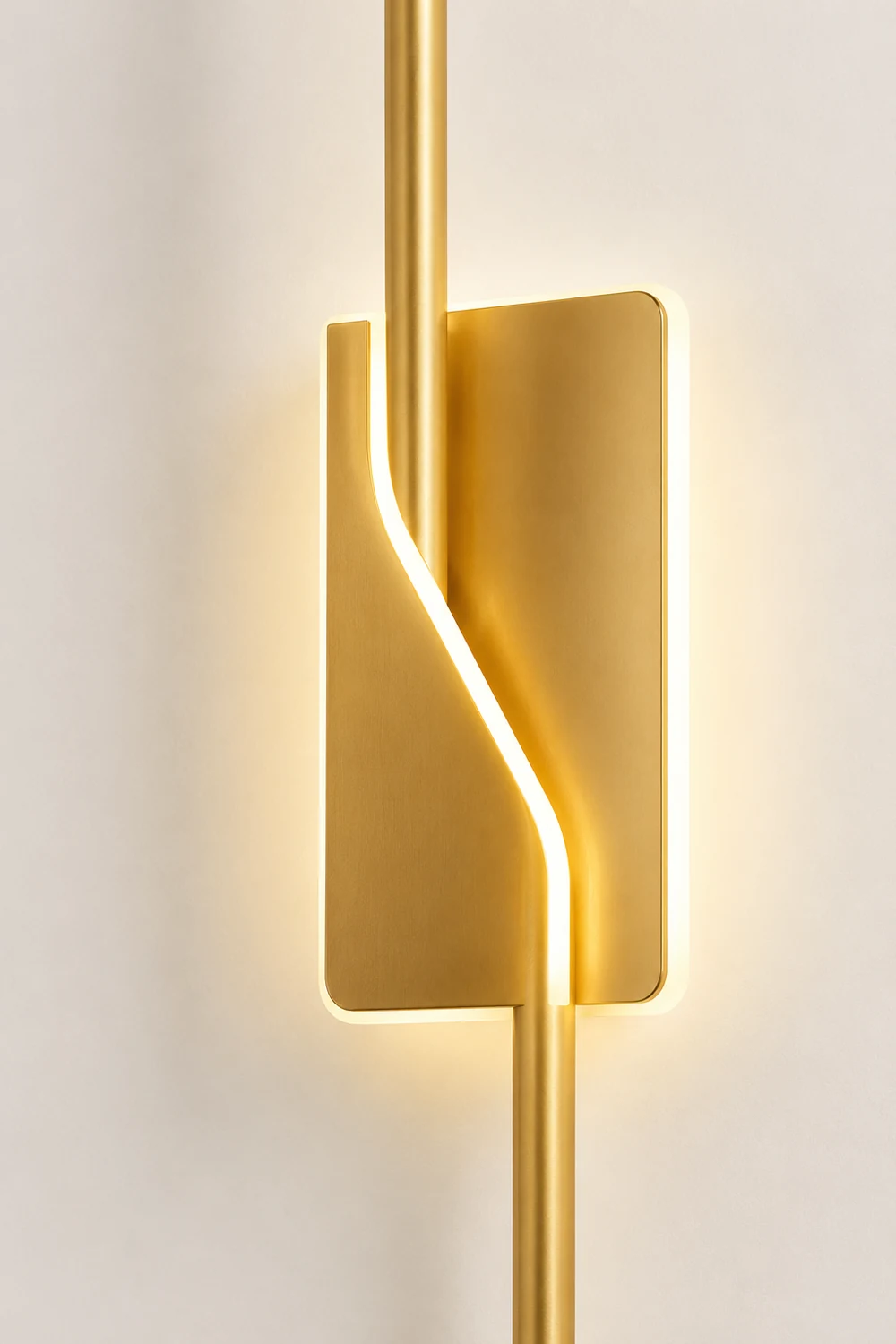 Leigh Luxury Curved Linear Metal Wall Lamp, Gold - Lumpaz
