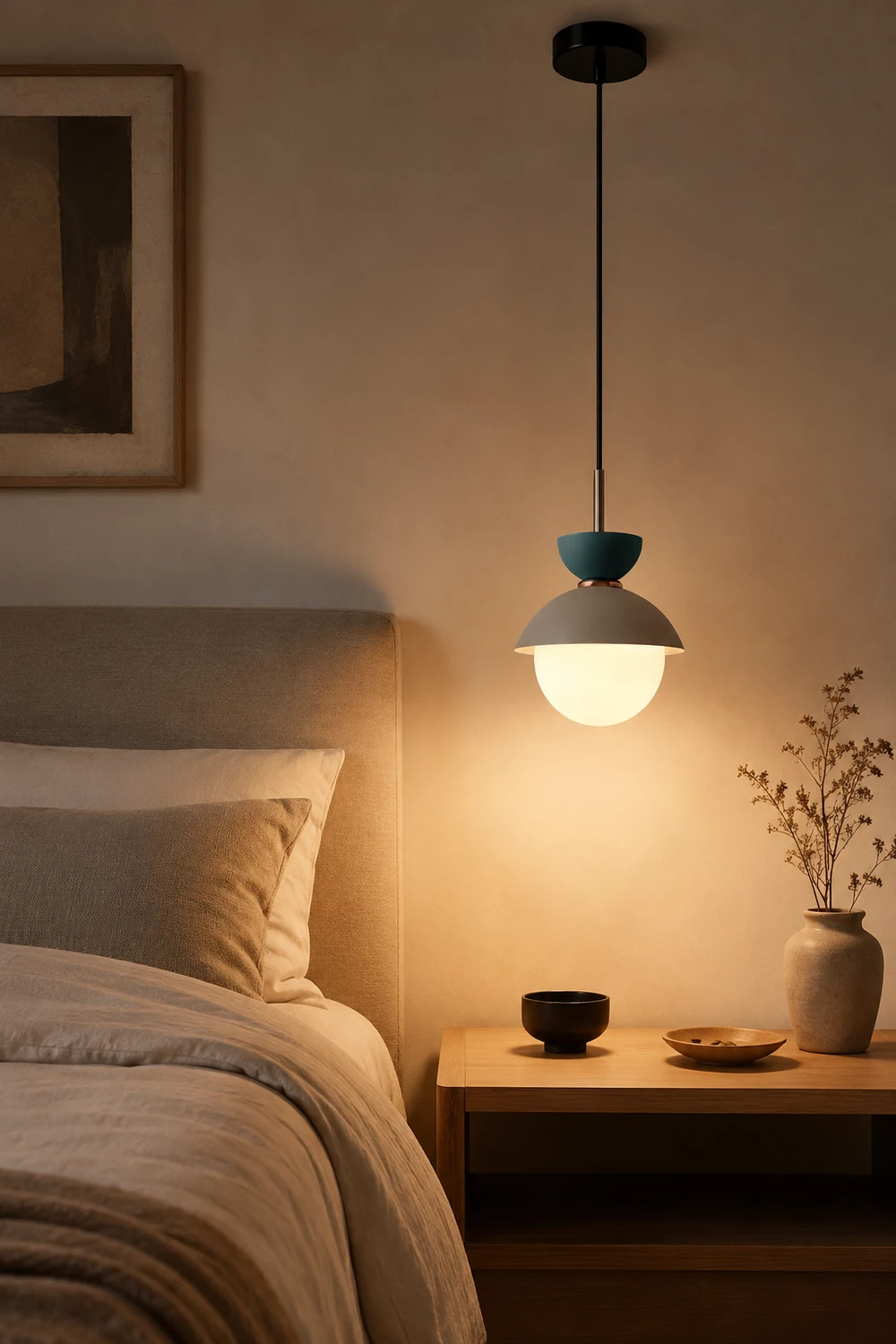Cairns Nordic Metal Colorful Globe Pendant Light, Bedroom - Lumpaz