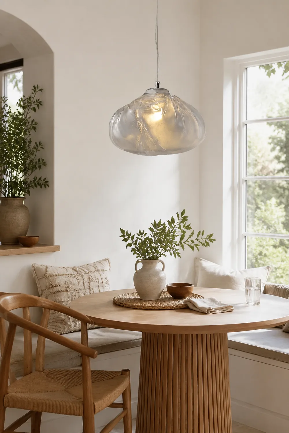 Byers Minimalist Spherical Metal/Glass Pendant Light, 3 Color - Lumpaz