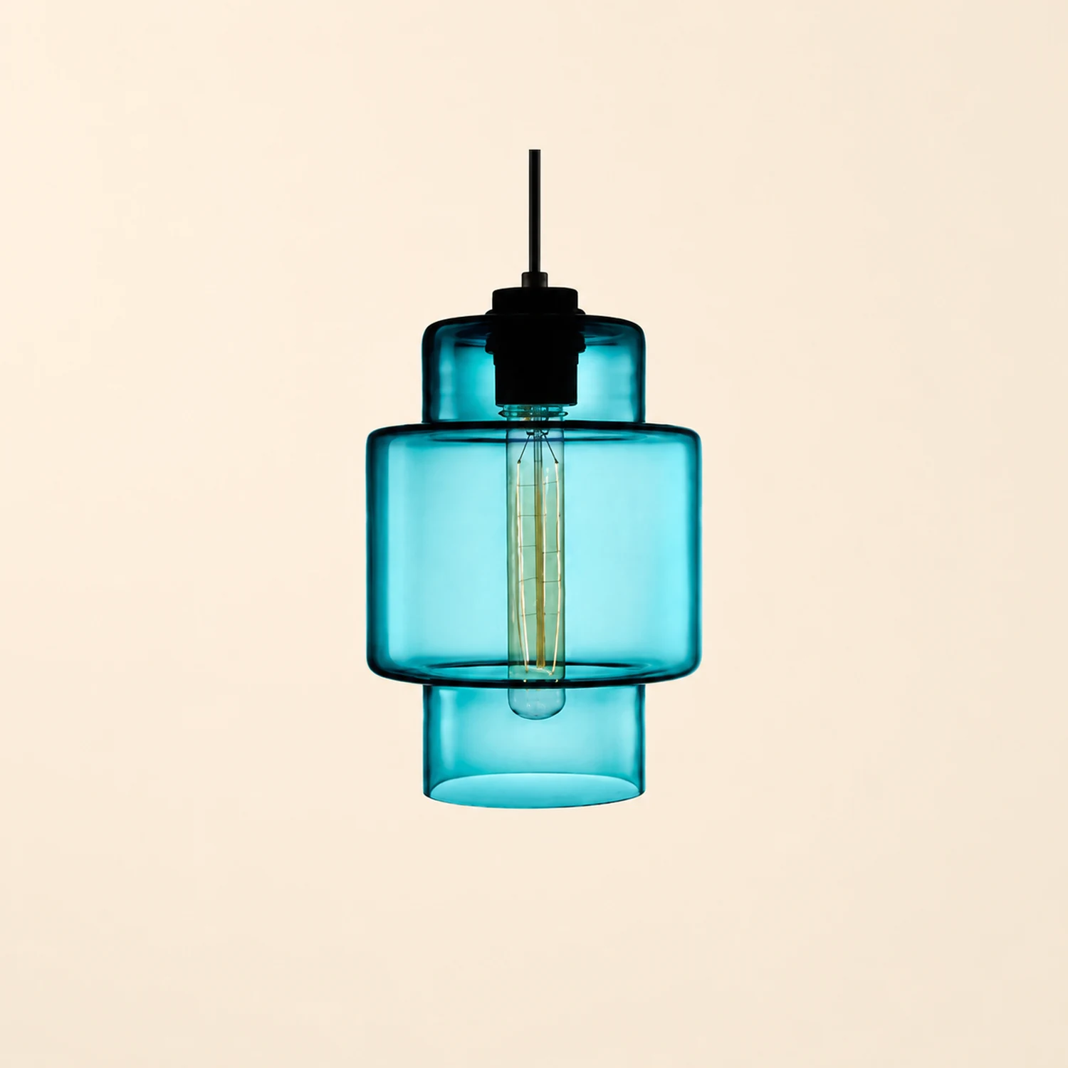 Zaid Modern Art Deco LED Cylindrical Metal/Glass Pendant Light - Lumpaz