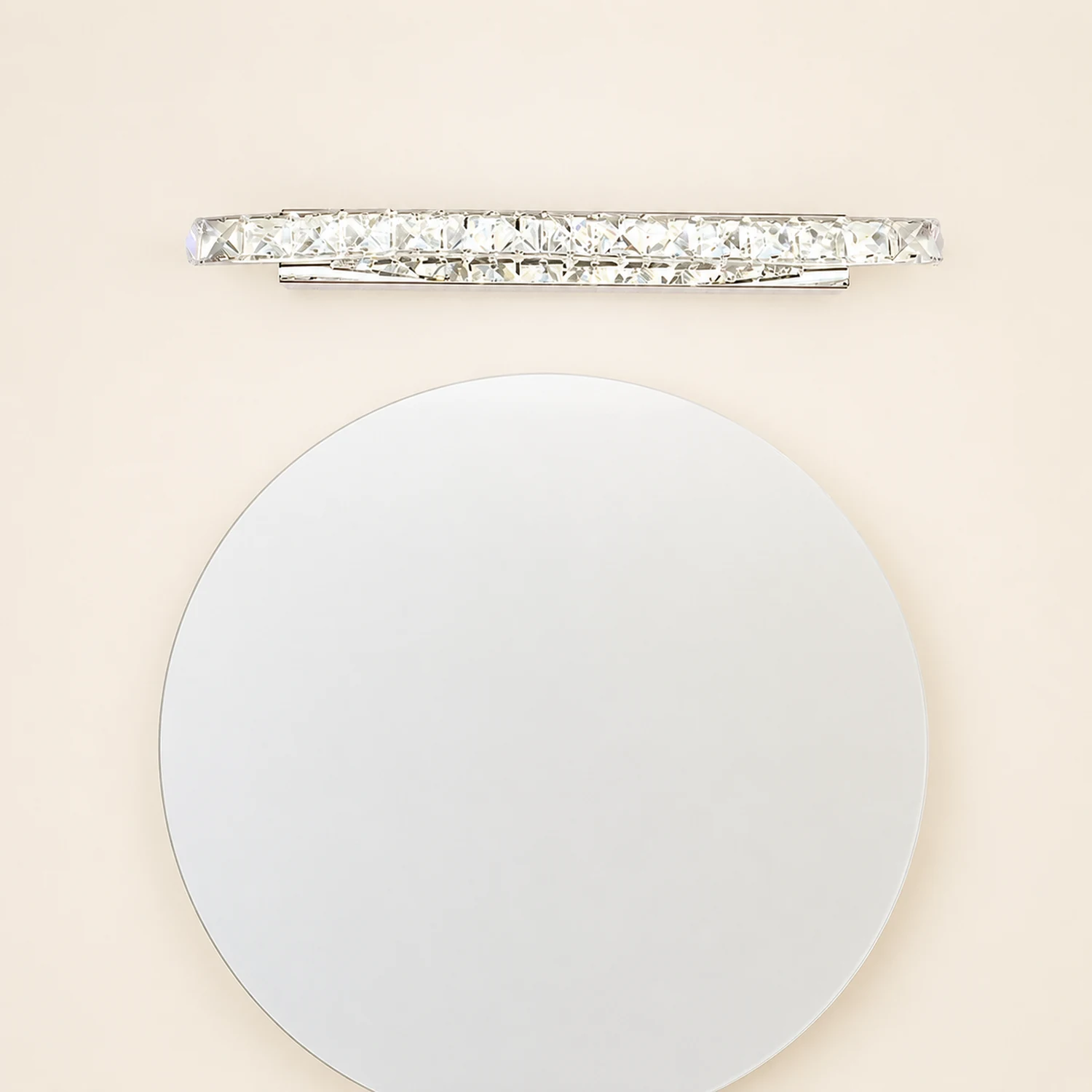 Kristy Luxury Decorative Crystal/Metal Wall Lamp, Silver, Bathroom - Lumpaz