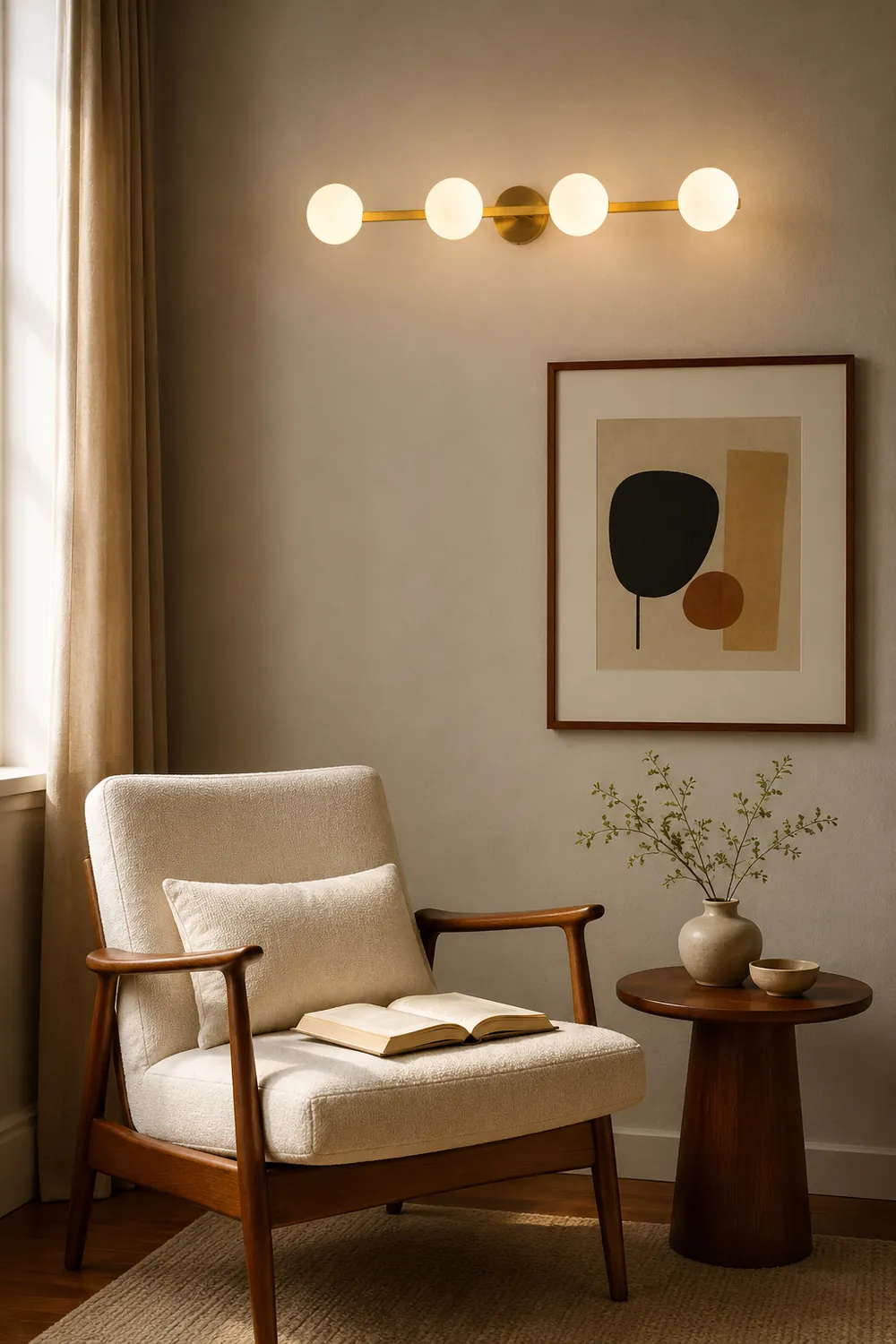 Valentina Retro Globe Linear Metal/Glass Wall Lamp, Gold, Bathroom - Lumpaz