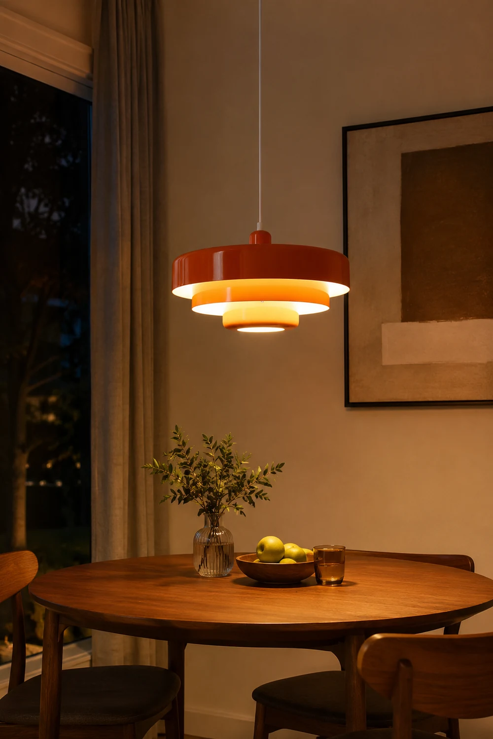 Morandi Modern LED Pendant Light OrangeMetal Living Room/Kitchen - Lumpaz