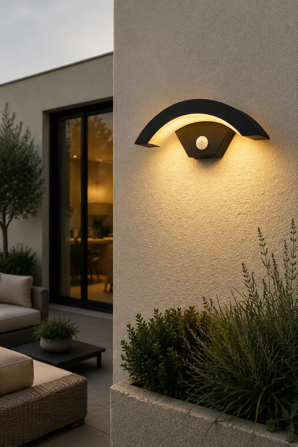 Orr Nordic Arc Metal LED Outdoor Wall Lamp, Black - Lumpaz