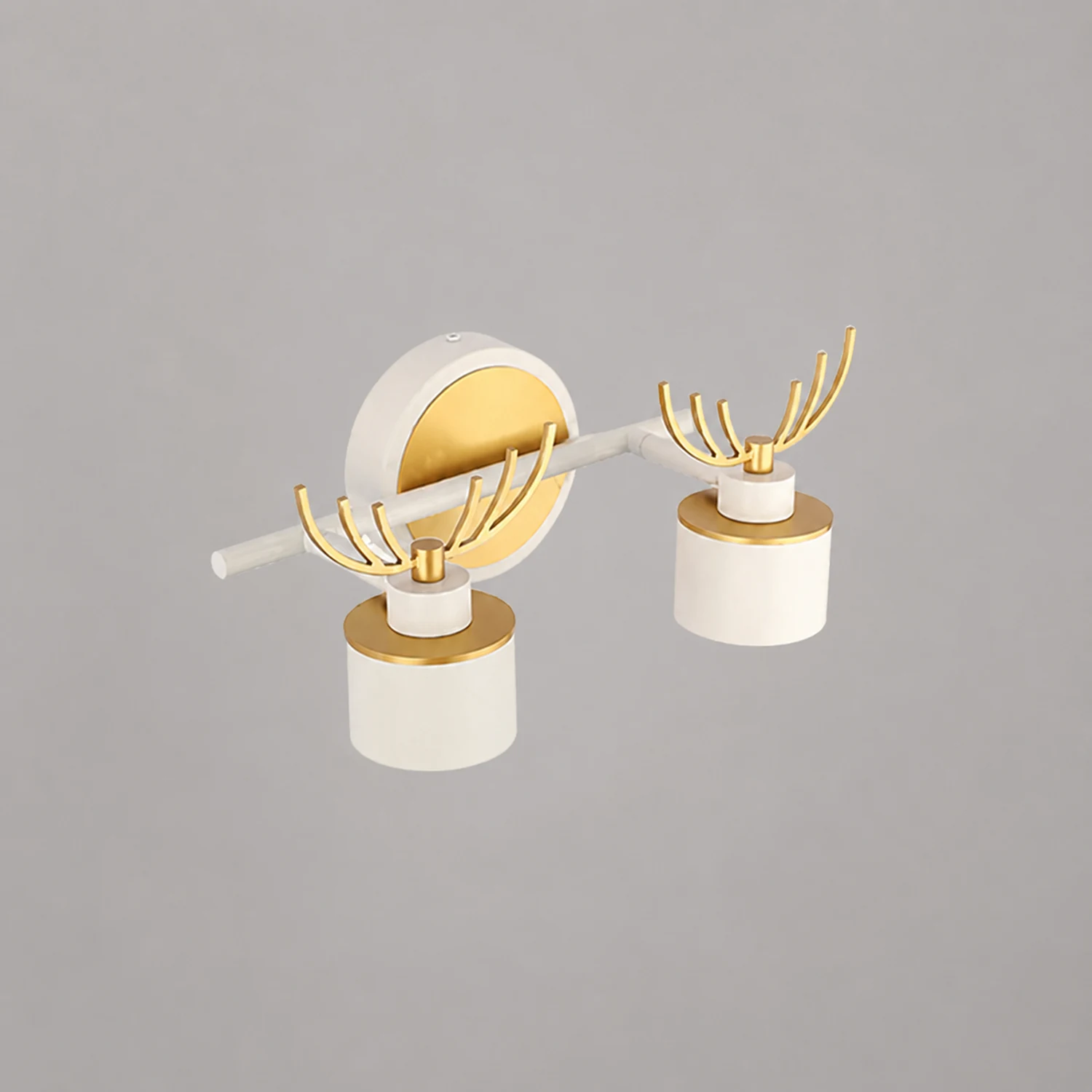 Leigh Modern Deer Metal/Acrylic Wall Lamp, Gold & White, Bathroom - Lumpaz