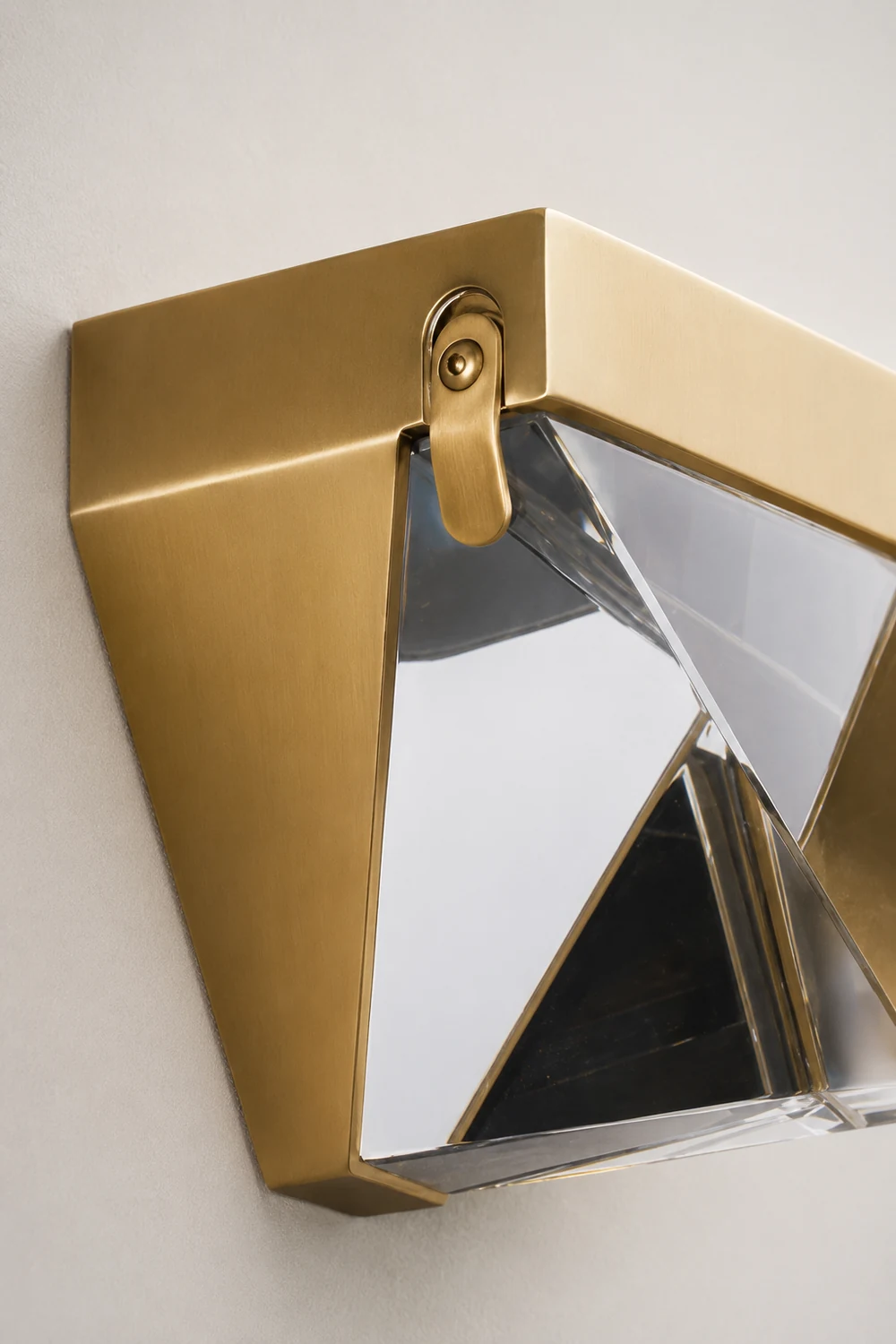 Orr Waterproof Diamond Shape Metal/Crystal Outdoor Wall Lamp, Gold/Black - Lumpaz
