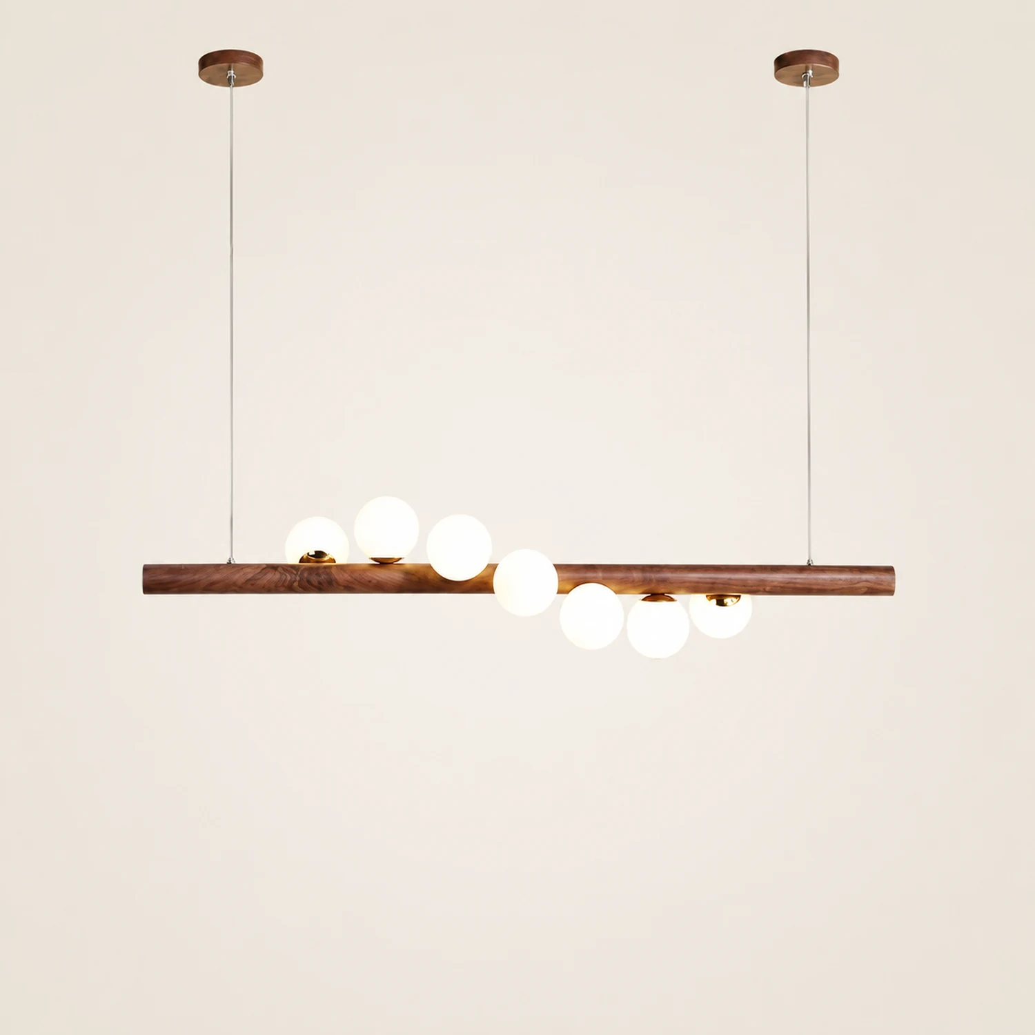 Valentina Glass Bubble Pendant Light Wood/Walnut - Lumpaz