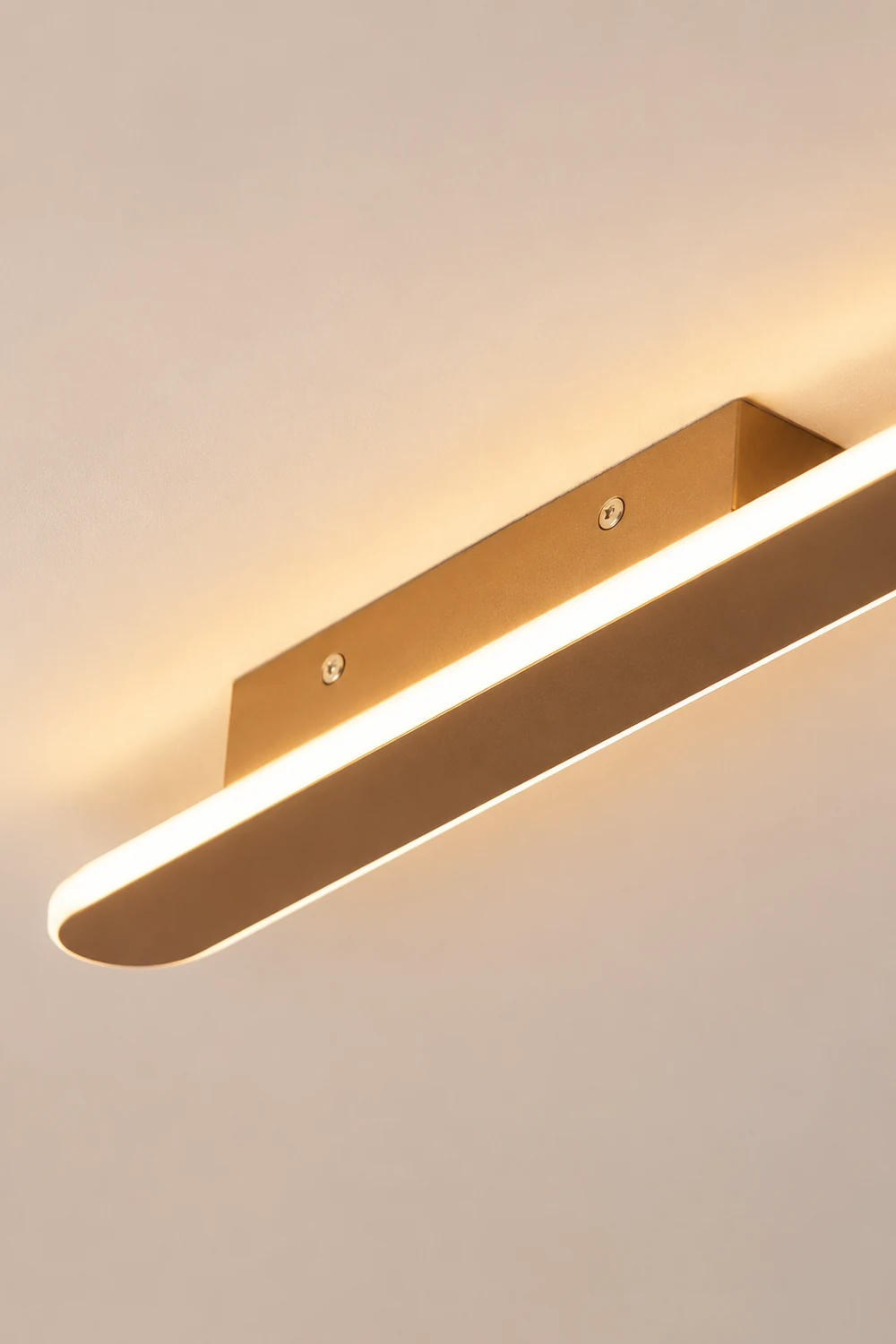 Leigh Modern Linear Minimalist Mirror Front Metal Wall Lamp, Gold - Lumpaz
