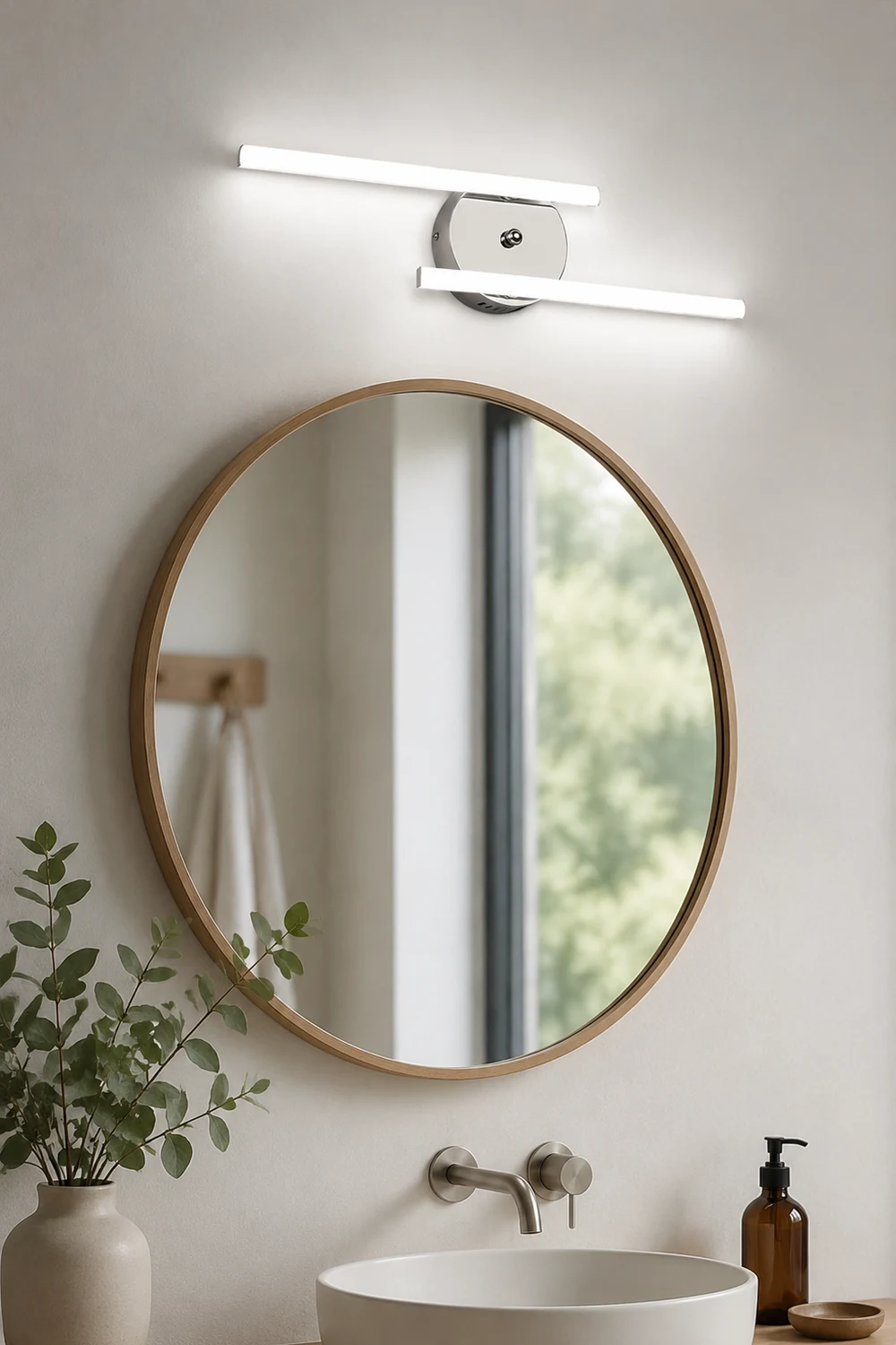 Edge Modern Double Linear Metal Wall Lamp, Black/Silver - Lumpaz