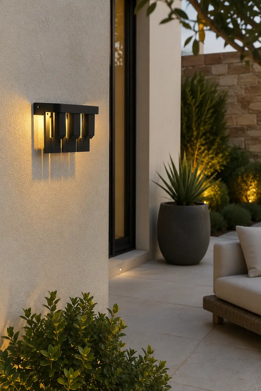Orr Modern Minimallist Metal Solar Outdoor Garden/Yard Wall Lamp, Black - Lumpaz