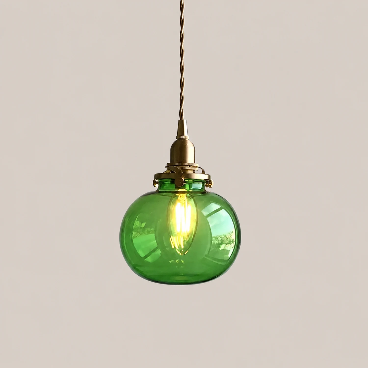 Valentina Pendant Light Globe Vintage, Glass, Clear/Green/Blue, Indoor - Lumpaz