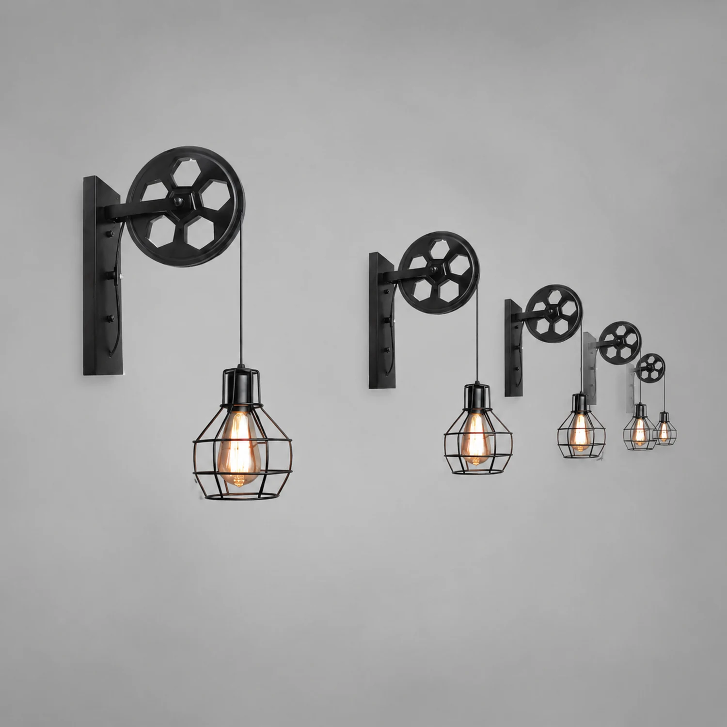 Alessio Wall Lamp Retro, Metal, Rust/Bronze/Black, Bedroom - Lumpaz