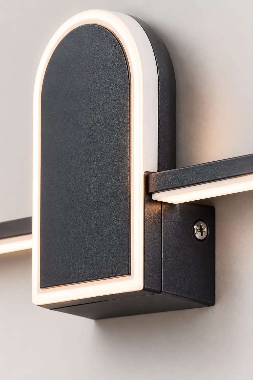 Edge Modern Linear Geometric Vanity Wall Light, Black/White - Lumpaz