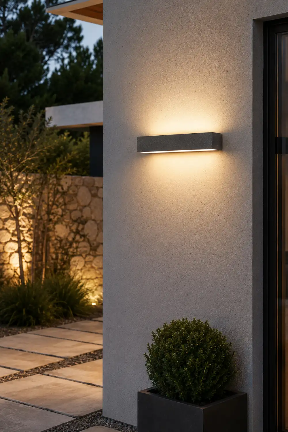 Edge LED Outdoor Wall Lamp, Black & White, 9.5"/15" - Lumpaz
