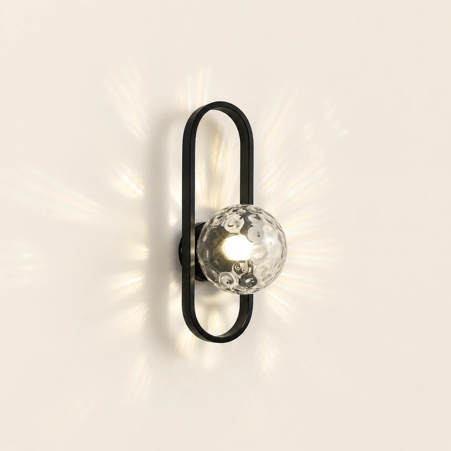 Valentina Modern Globe Bedside Wall Lamp Mount for Bedroom & Reading Room, Gold/Black - Lumpaz
