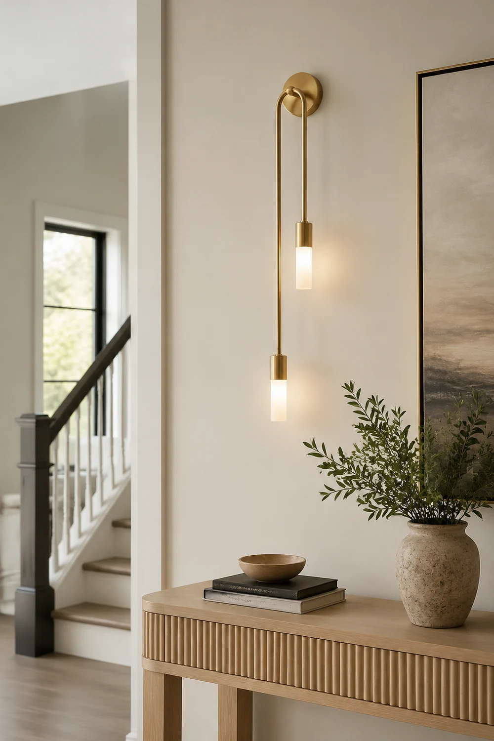 Meza Modern Stick Wall Sconce Gold Metal for Bedeside - Lumpaz