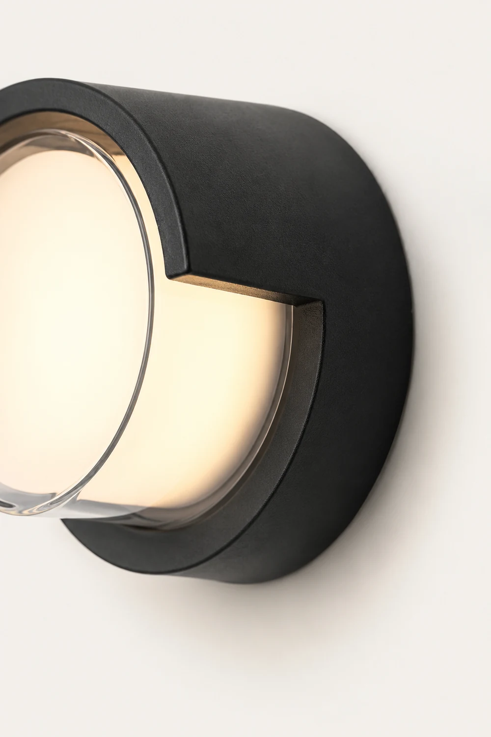 Orr Modern Round/Rectangular Metal/Acrylic Outdoor Wall Lamp, Black - Lumpaz