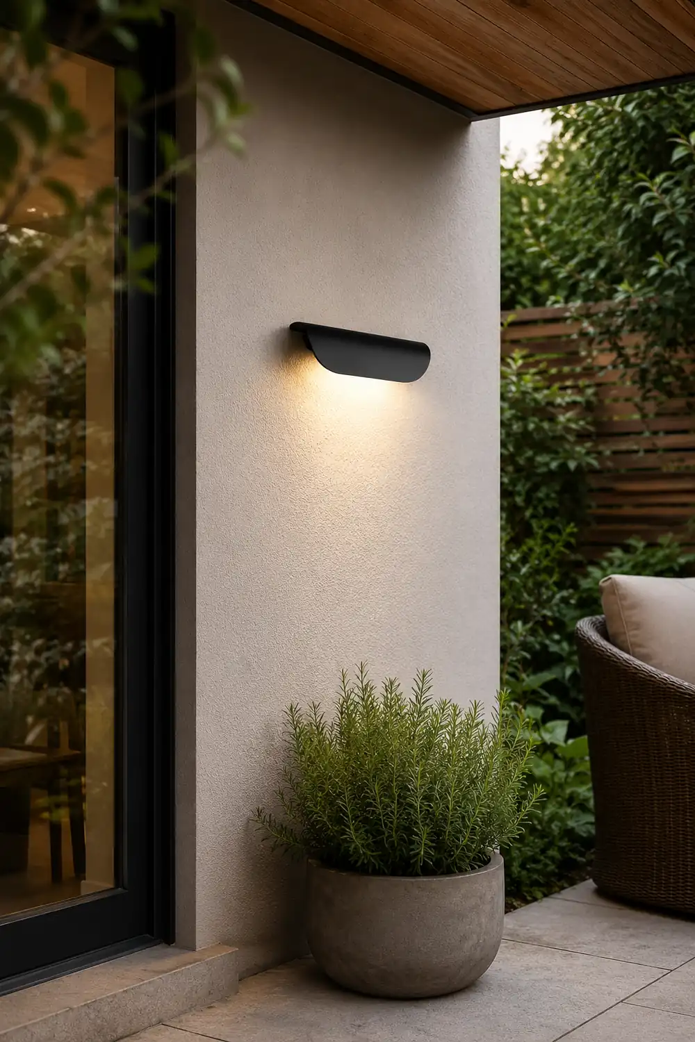 Orr Modern Outdoor Wall Lighting, Waterproof, Curved, Black & White - Lumpaz