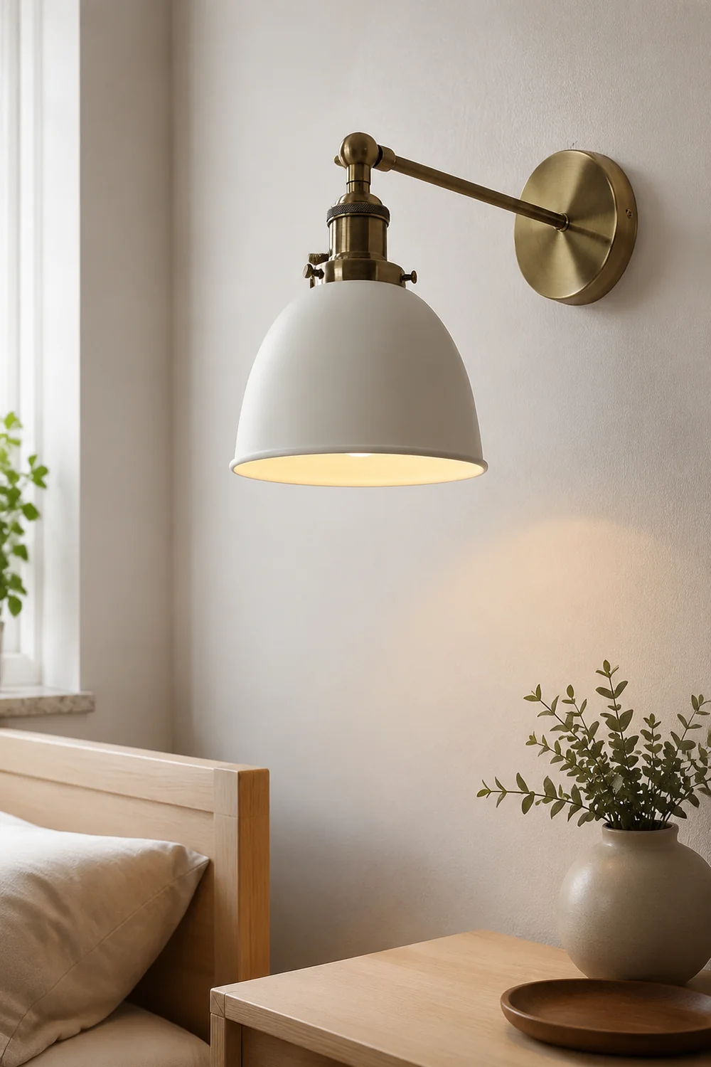 Brady Hanging Wall Lamp Retro/Vintage, Metal/LED, Black/White/Gray, Bedroom - Lumpaz
