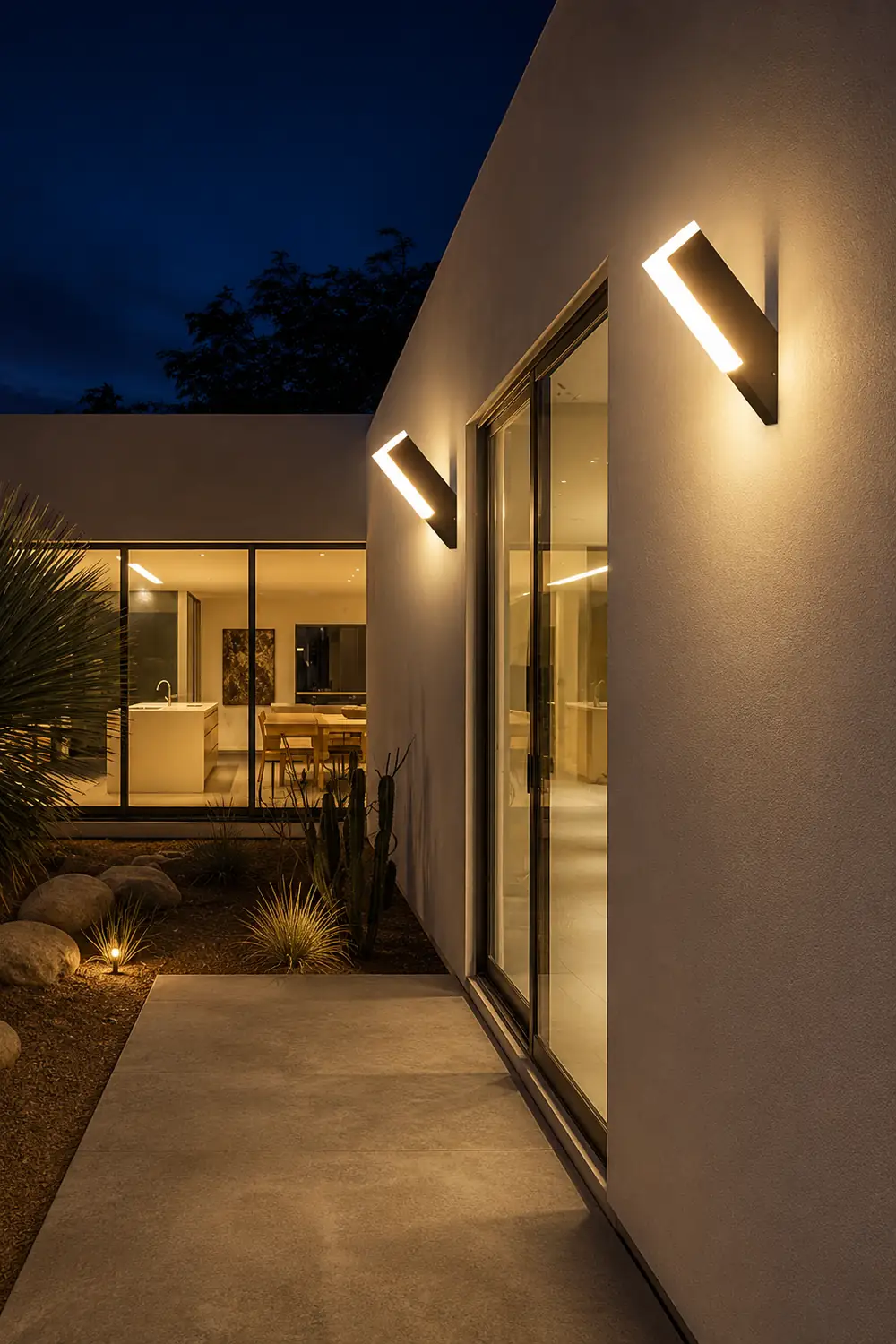 Orr Modern Geometric Acrylic Outdoor Wall Lamp, Black - Lumpaz