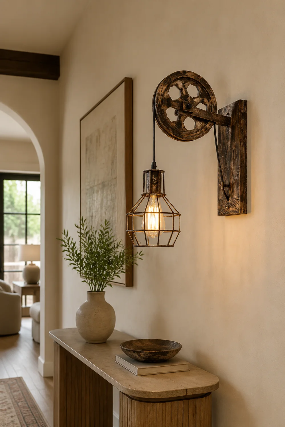 Alessio Wall Lamp Retro, Metal, Rust/Bronze/Black, Bedroom - Lumpaz