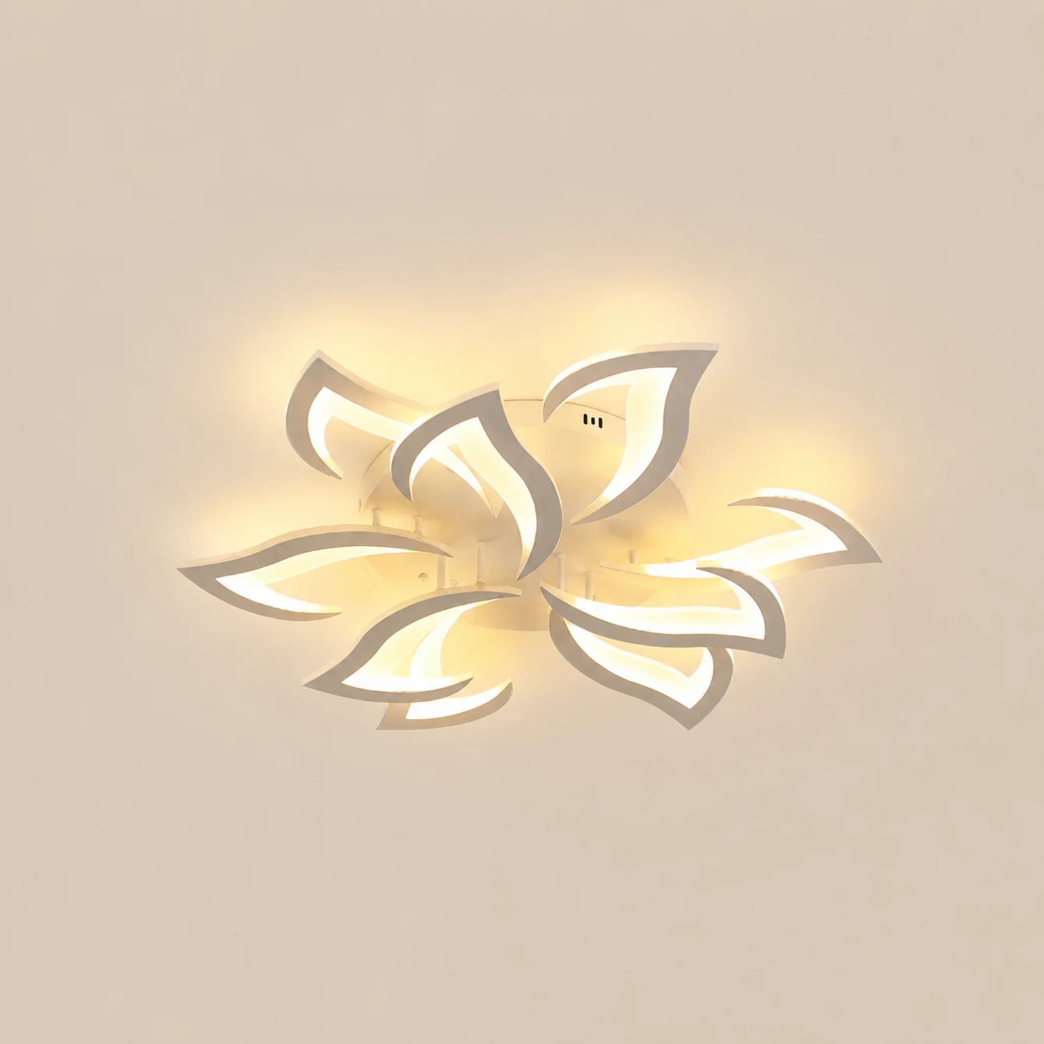 Hana Elegant Flower Flush Mount Ceiling Light, White/Black - Lumpaz