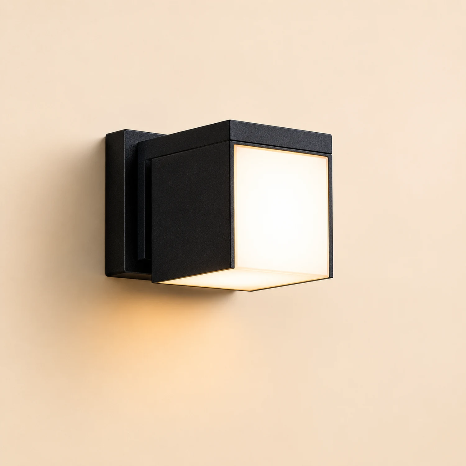 Orr Modern Geometry Rotatable Metal/Acrylic Outdoor Waterproof Wall Lamp, Black - Lumpaz