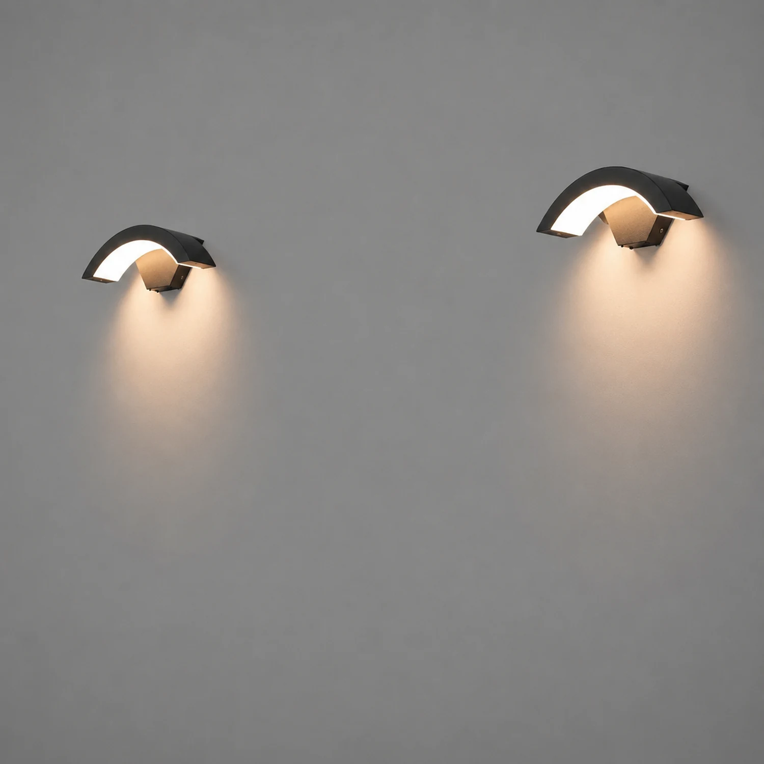 Orr Nordic Arc Metal LED Outdoor Wall Lamp, Black - Lumpaz