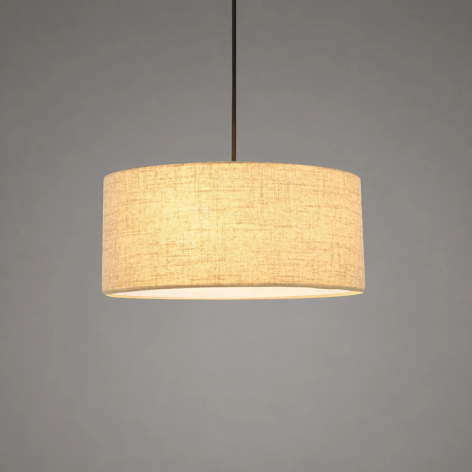 Renée Modern Fabric Drum Pendant Light Black/White Metal/Fabric - Lumpaz