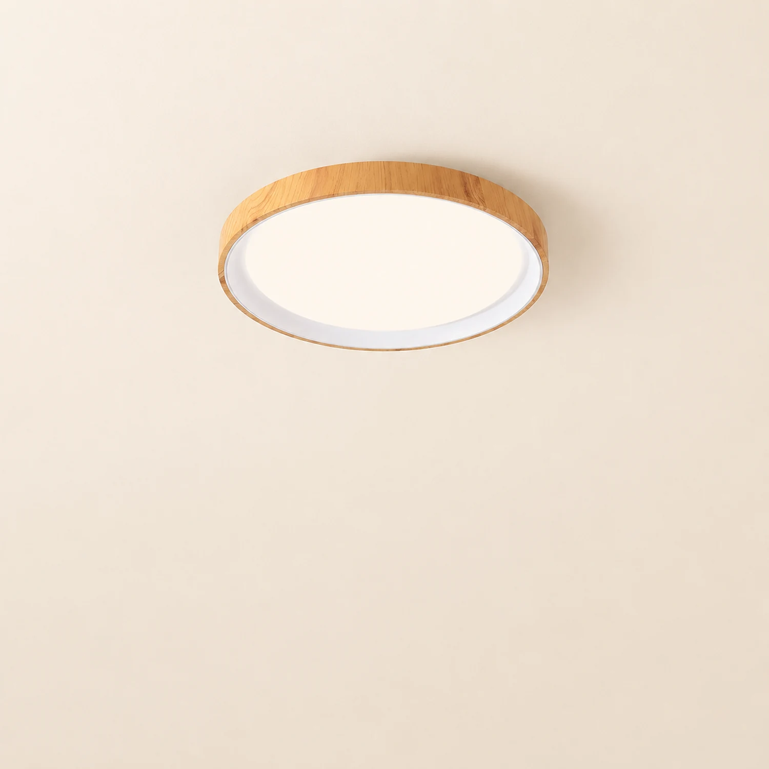 Quinn Modern LED Flush Mount Lighting White Wood/Acrylic Kitchen - Lumpaz