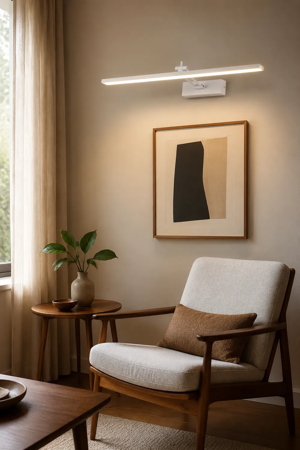 Edge Minimalist Rectangular Metal Wall Lamp, White/Black, Bathroom - Lumpaz