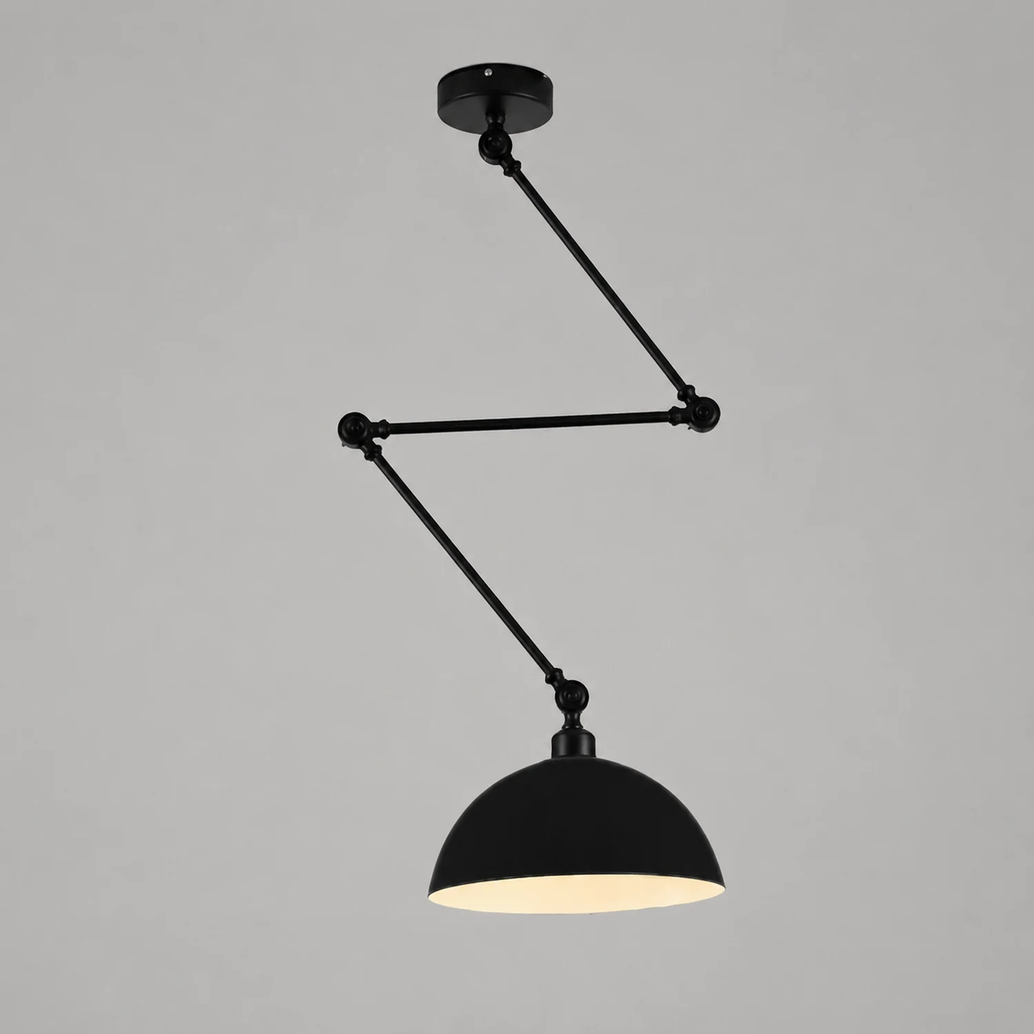 Minori Extendable Domed Pendant Light, Black/White/Red/Gold - Lumpaz