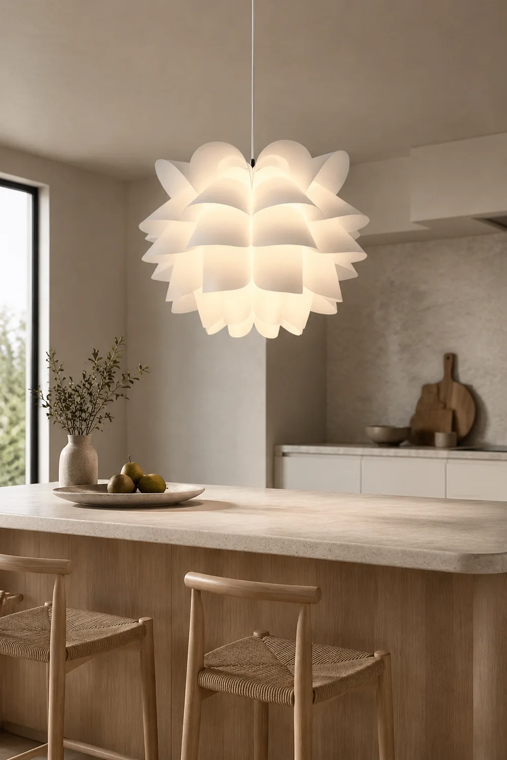 Cairns Nordic White Flower Pendant Light - Lumpaz