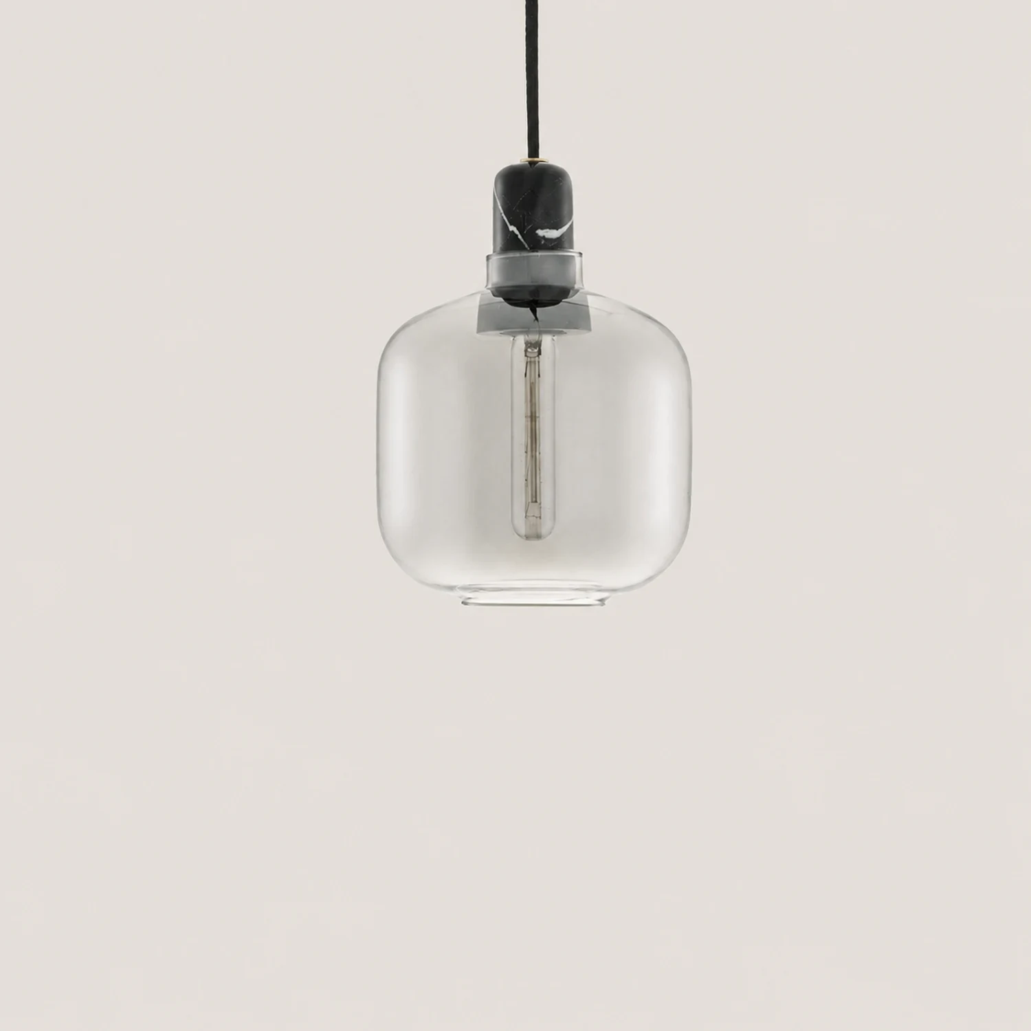 Hailie Designer Cylinder Pendant Light, Marble & Glass, 4.3"/6.7" - Lumpaz