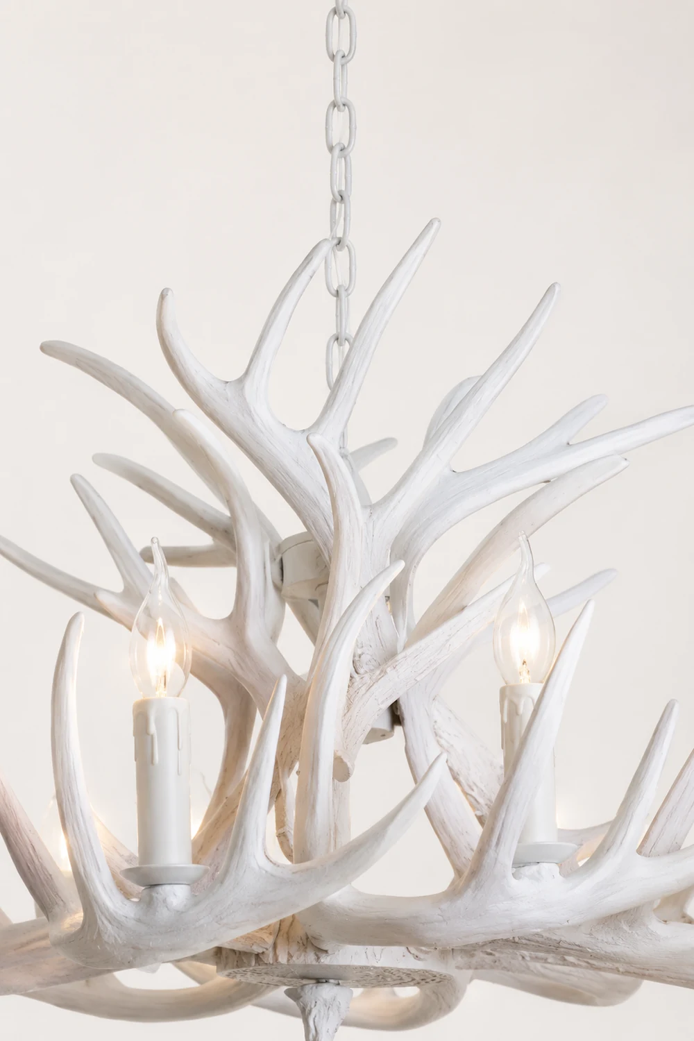 Silva Rustic Antler Metal/Resin Chandelier White Dining Room - Lumpaz