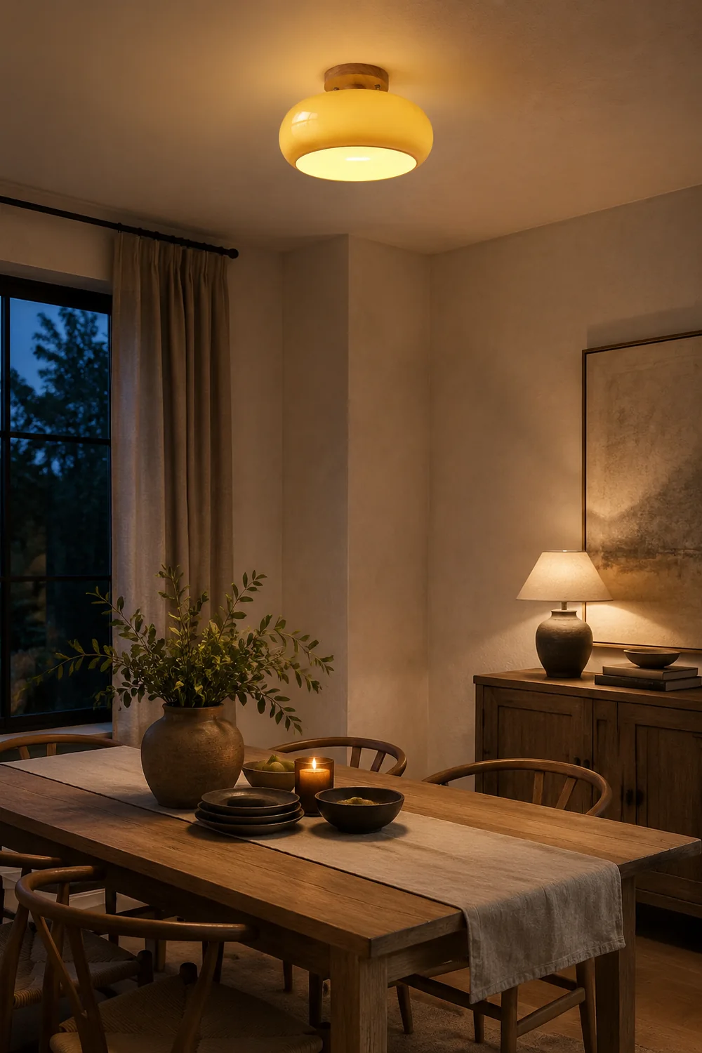 Hailie Modern LED Flush Mount Ceiling Light White Yellow Metal Living Room - Lumpaz
