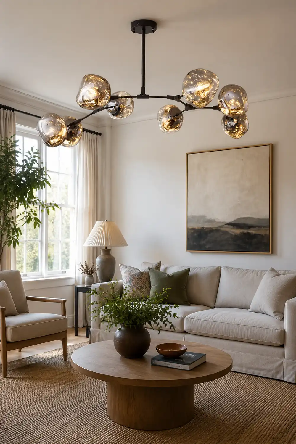 Mirza Modern Globe Lava 3 Pendant Light Fixture 3/6/8 Head - Lumpaz