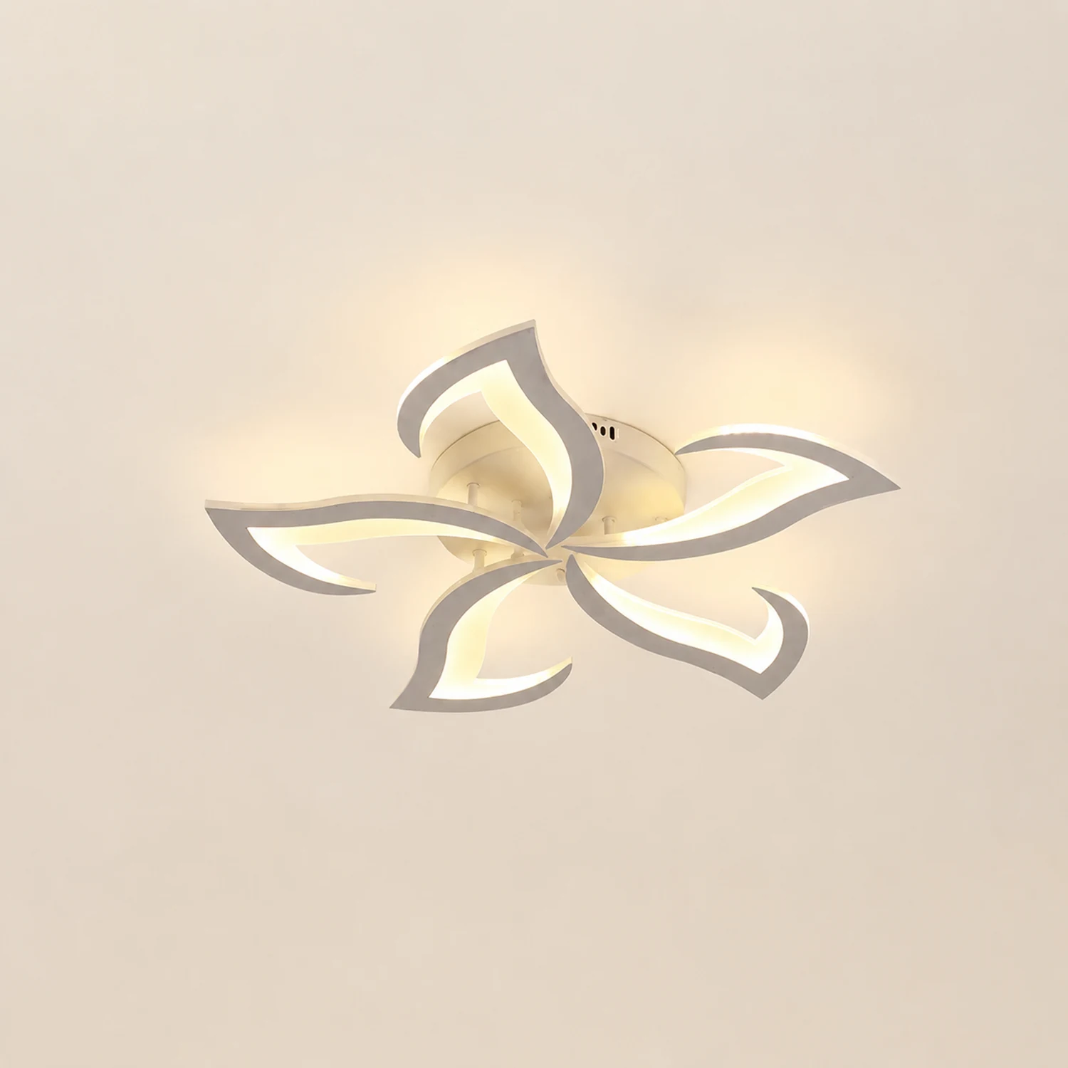Hana Elegant Flower Flush Mount Ceiling Light, White/Black - Lumpaz