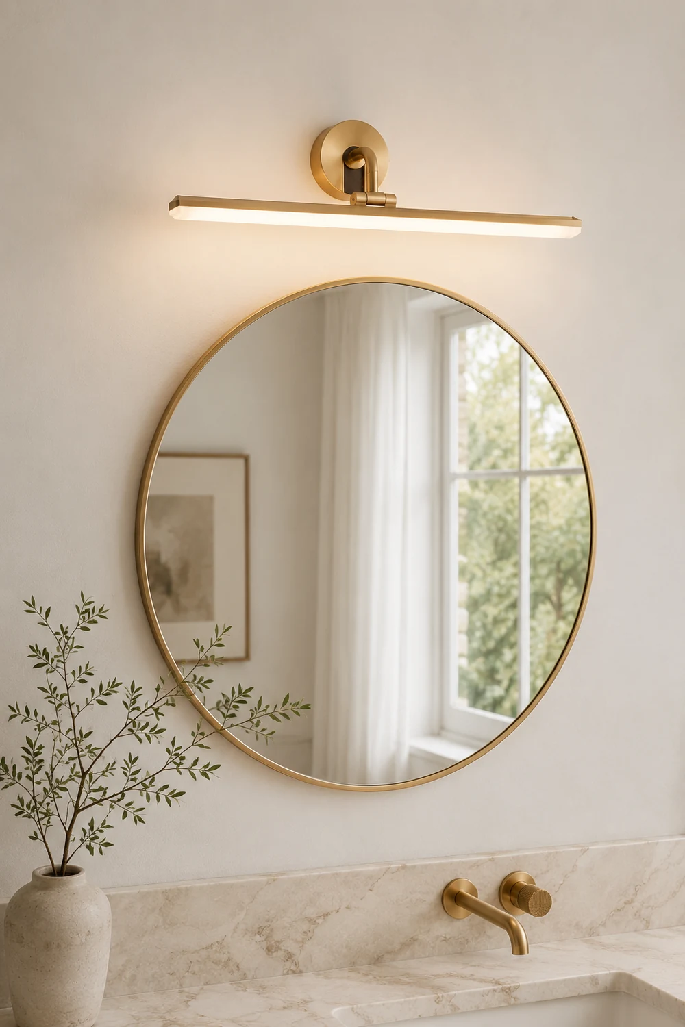 Leigh Retro Linear Metal/Acrylic Wall Lamp, Brass - Lumpaz