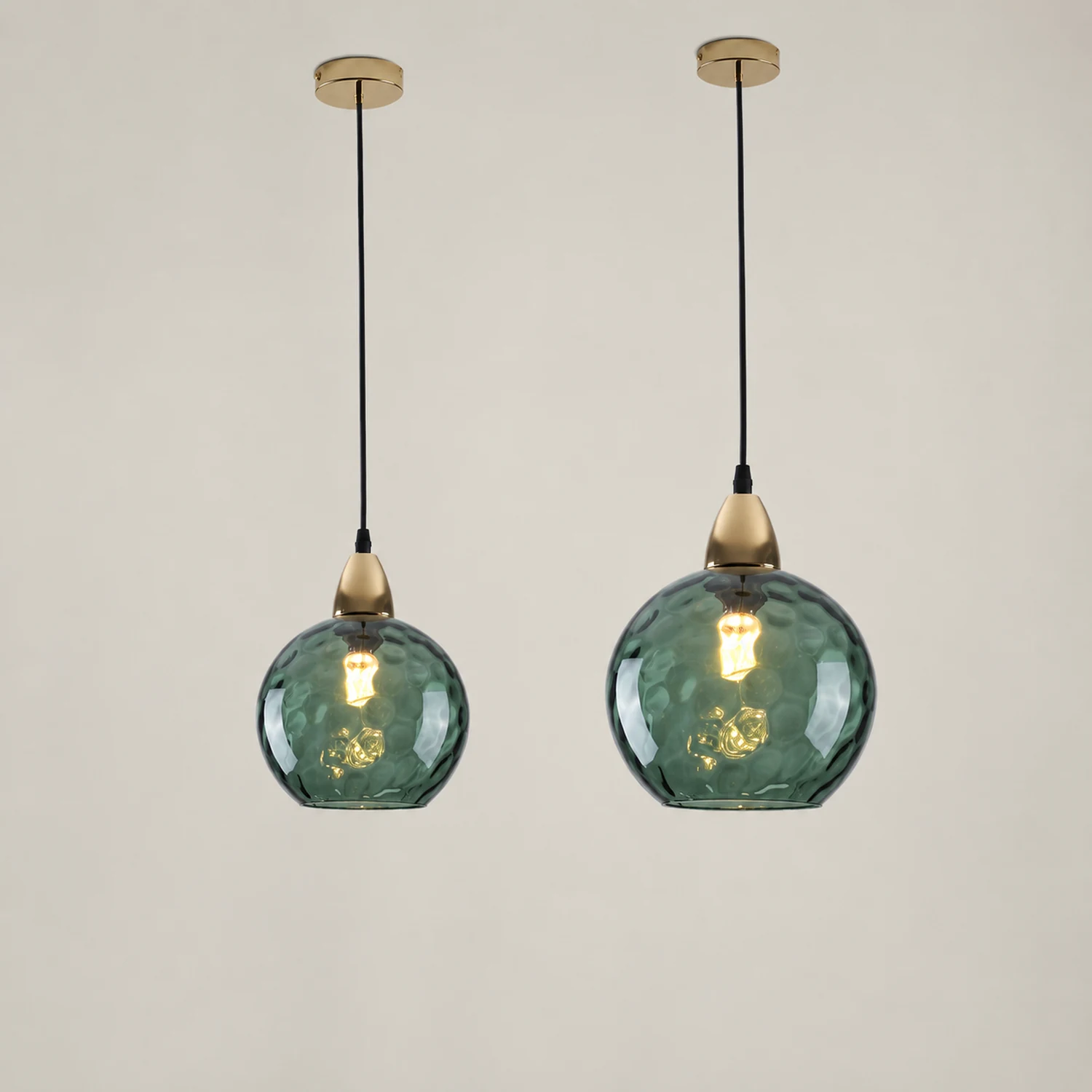 Hailie Colorful Glass Ball Pendant Light Water Ripple Living Room - Lumpaz
