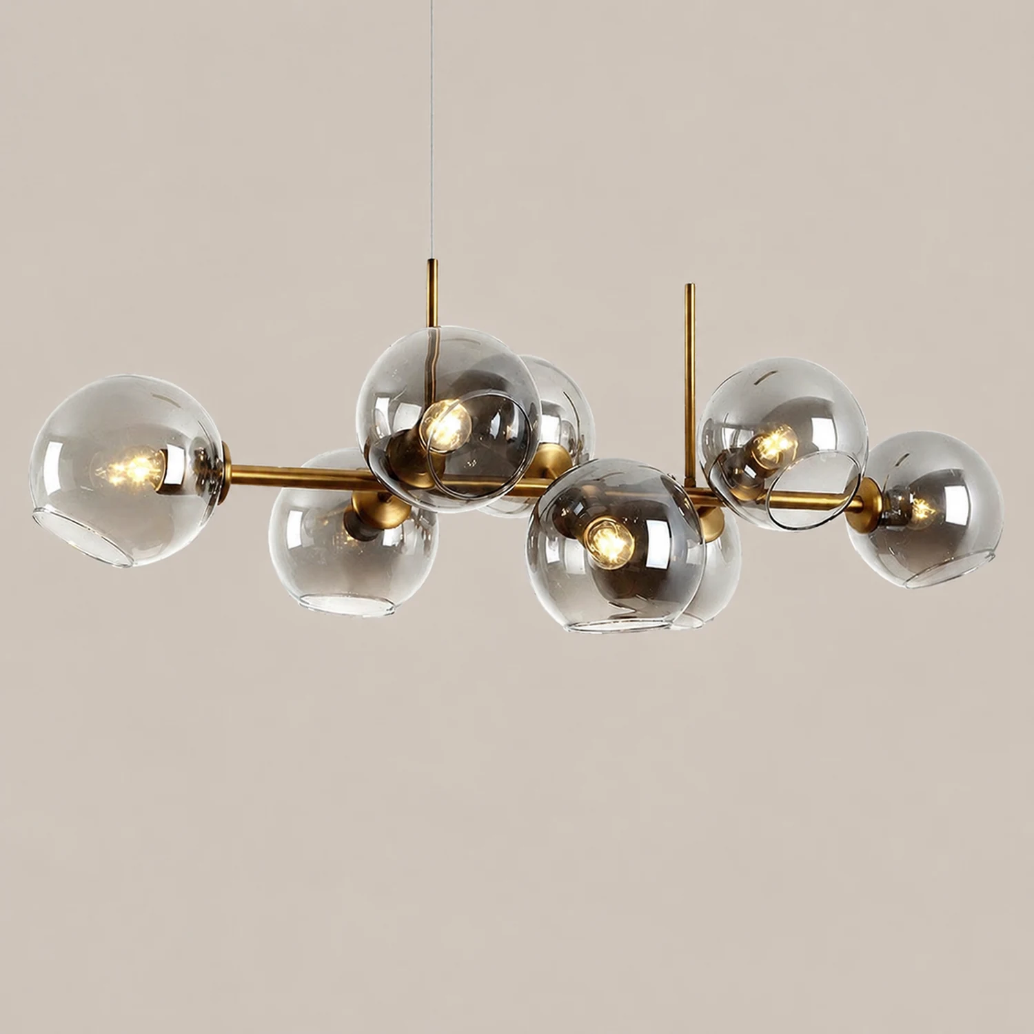 Valentina Modern Glass Globe Bubble Pendant Light Black/Gold Living Room - Lumpaz