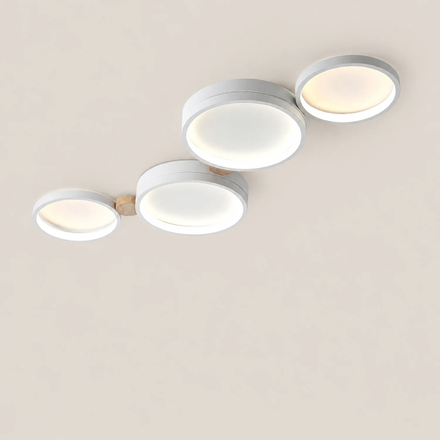 Sienna Round Flush Mount Ceiling Light White Gray Green Bedroom - Lumpaz