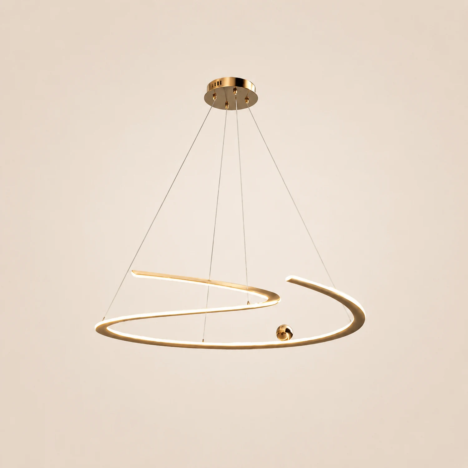 Minimalist Linear Metal Pendant Light,Gold - Lumpaz