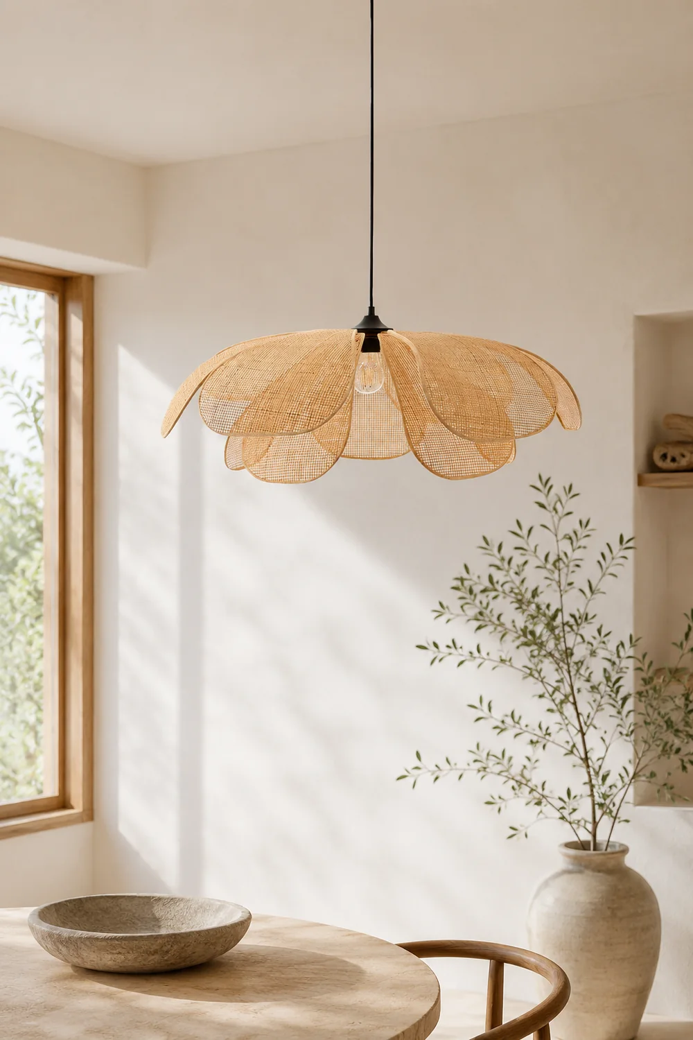Ritta Handmade Pendant Light, Rattan/Willow Weave - Lumpaz