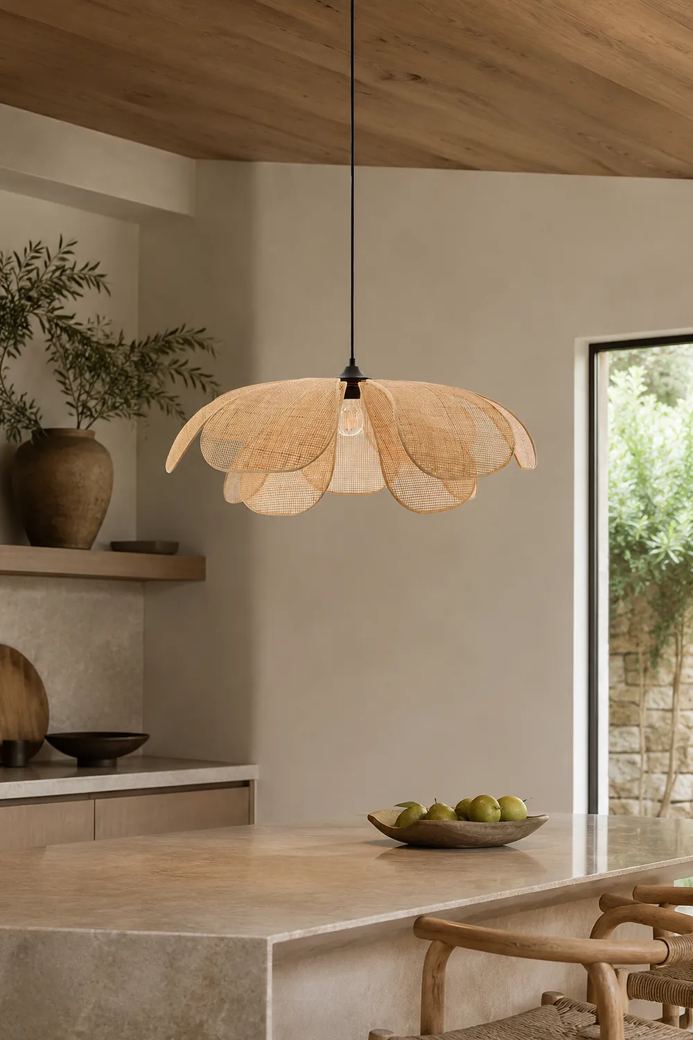 Ritta Handmade Pendant Light, Rattan/Willow Weave - Lumpaz