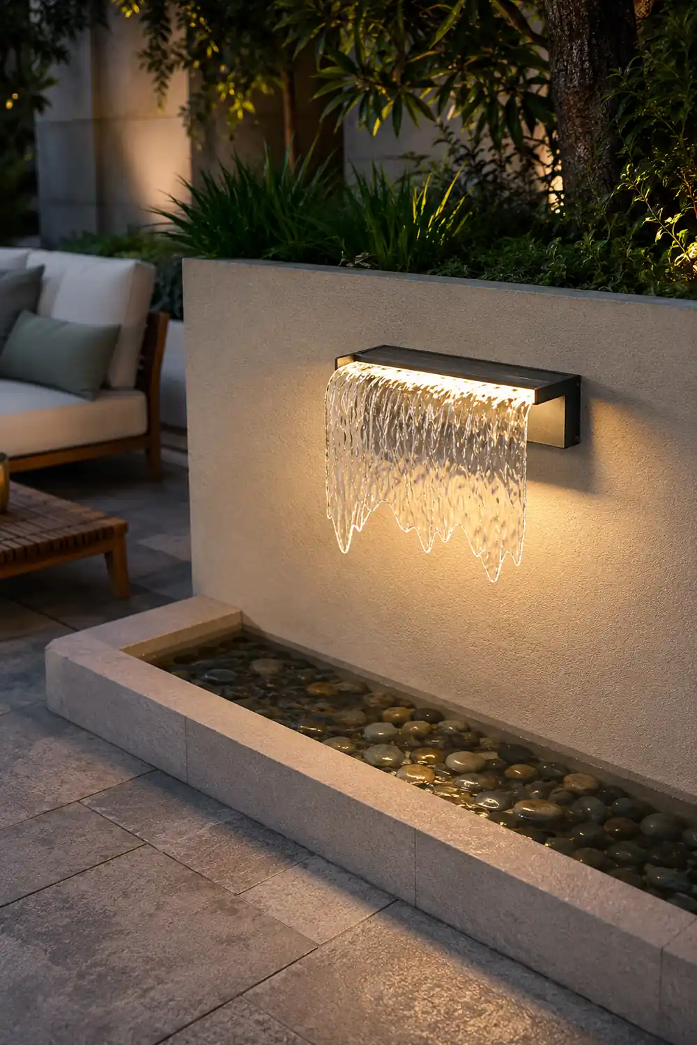 Isaac Modern Minimalist Metal/Acrylic Solar Waterproof Outdoor Wall Lamp, Black - Lumpaz