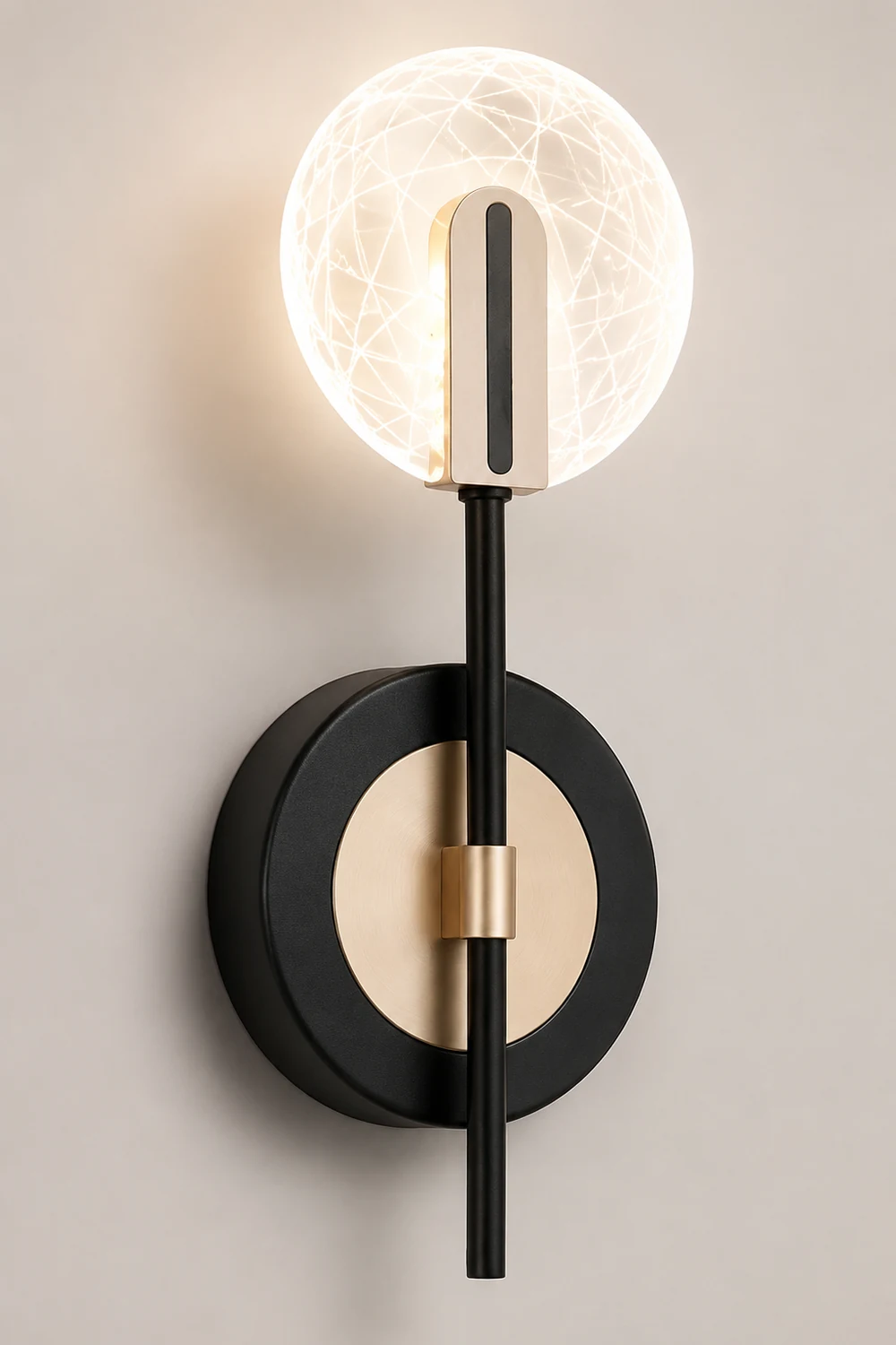 Valentina Wall Lighting Disc Modern, Metal/Acrylic, Black/White, Bedroom - Lumpaz