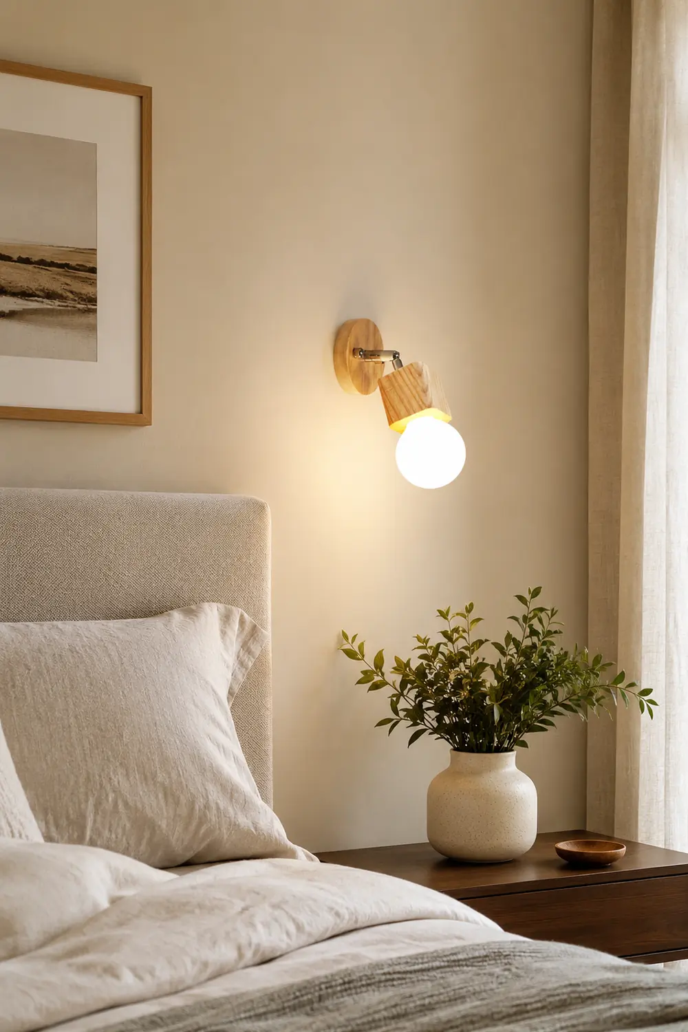 Ozawa Modern Square Globe Metal/Wood Wall Lamp, Vanity Light - Lumpaz