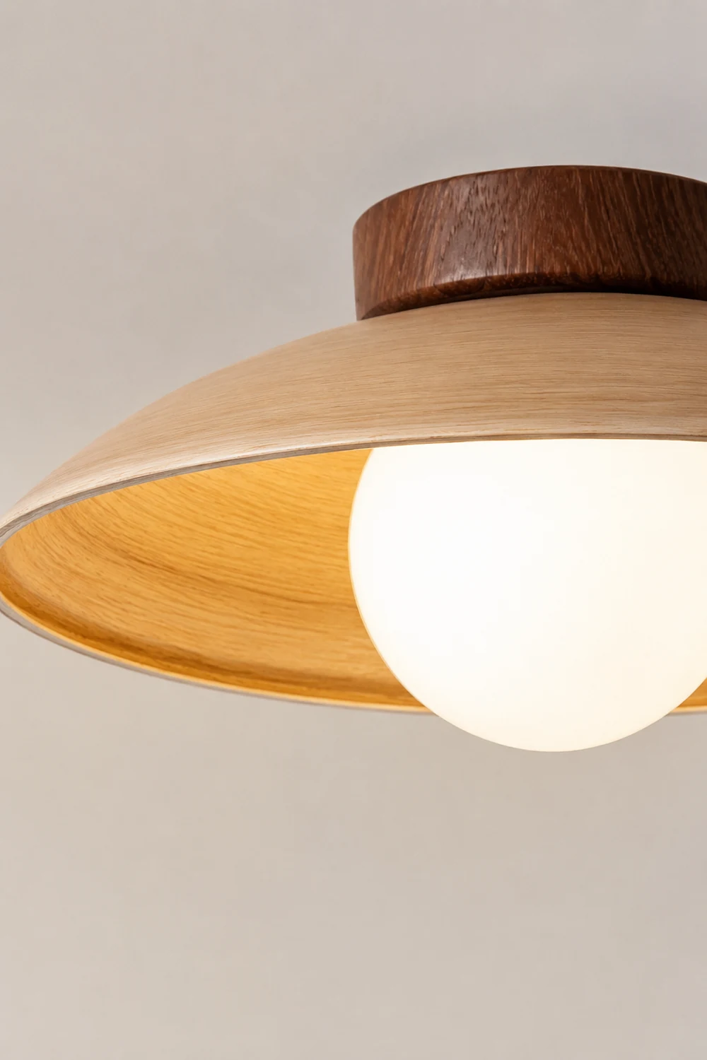 Ozawa Vintage Flush Mount Ceiling Light Wood/Metal/Glass Bar/ Hotels - Lumpaz
