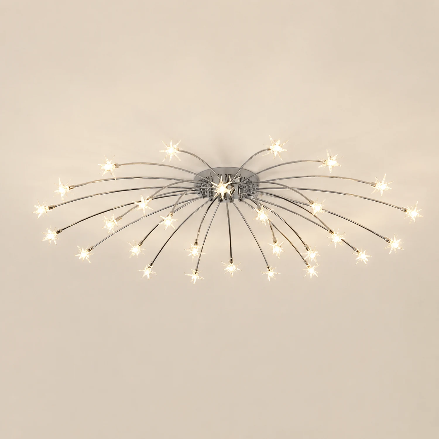 Madina Art Deco Starry Metal/Glass Flush Mount Ceiling Light Black/Gold/Chrome - Lumpaz